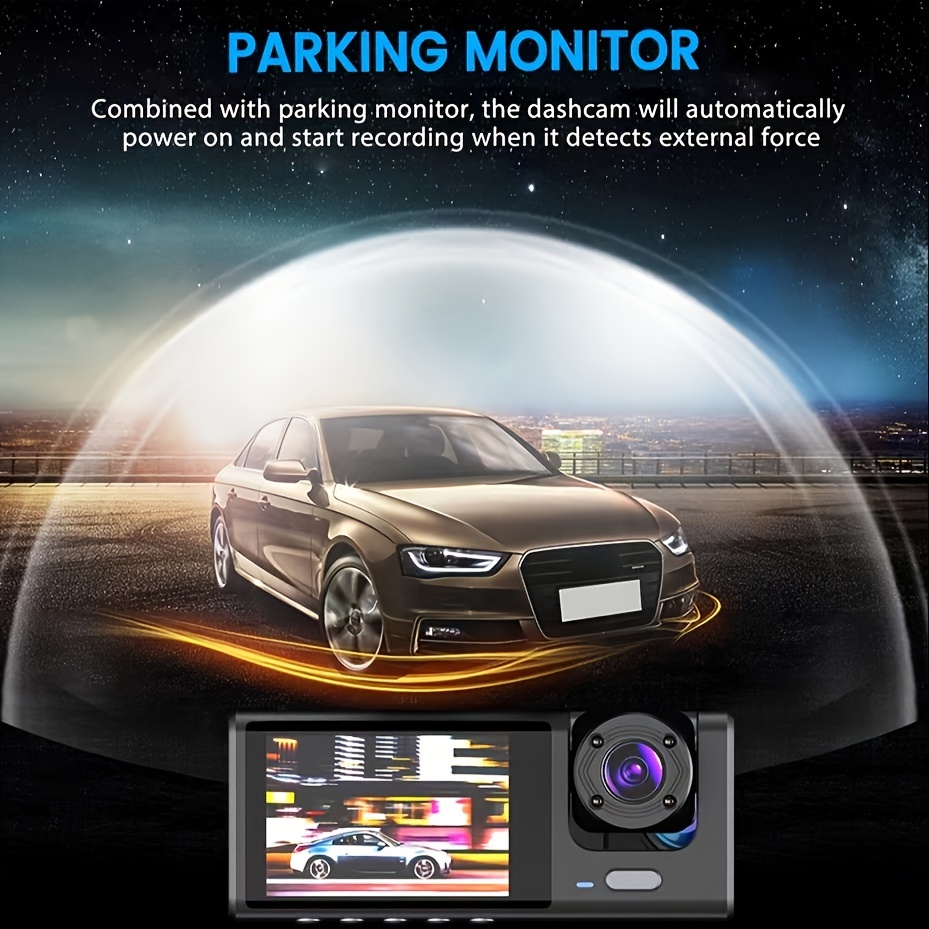 3 Channel Car Dvr Hd 1080p 3-lens Inside Vehicle Dash Cam Three Way Camera  Dvrs Recorder Video Registrator Dash Cam Cam Recorder - Temu