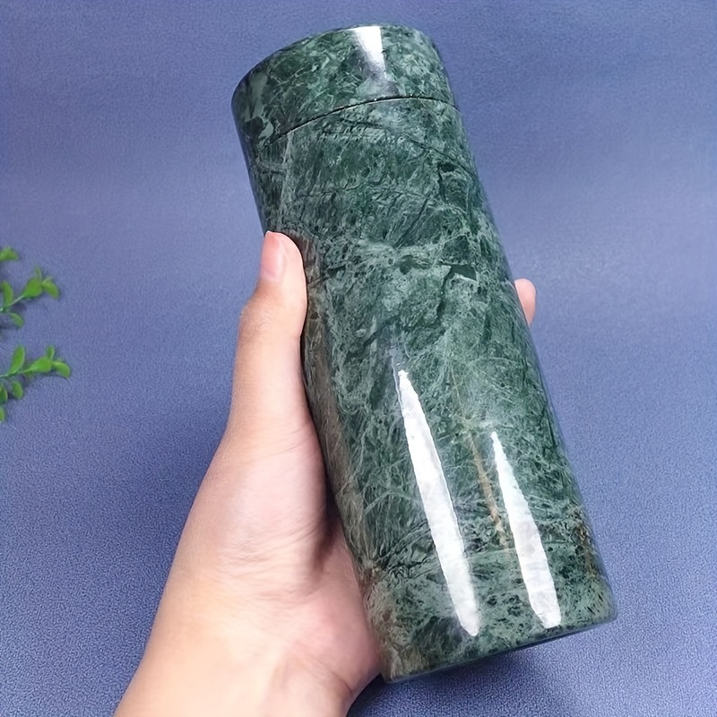 elegant green   jade drinking cup polished natural   bottle     hand wash only round shape 1