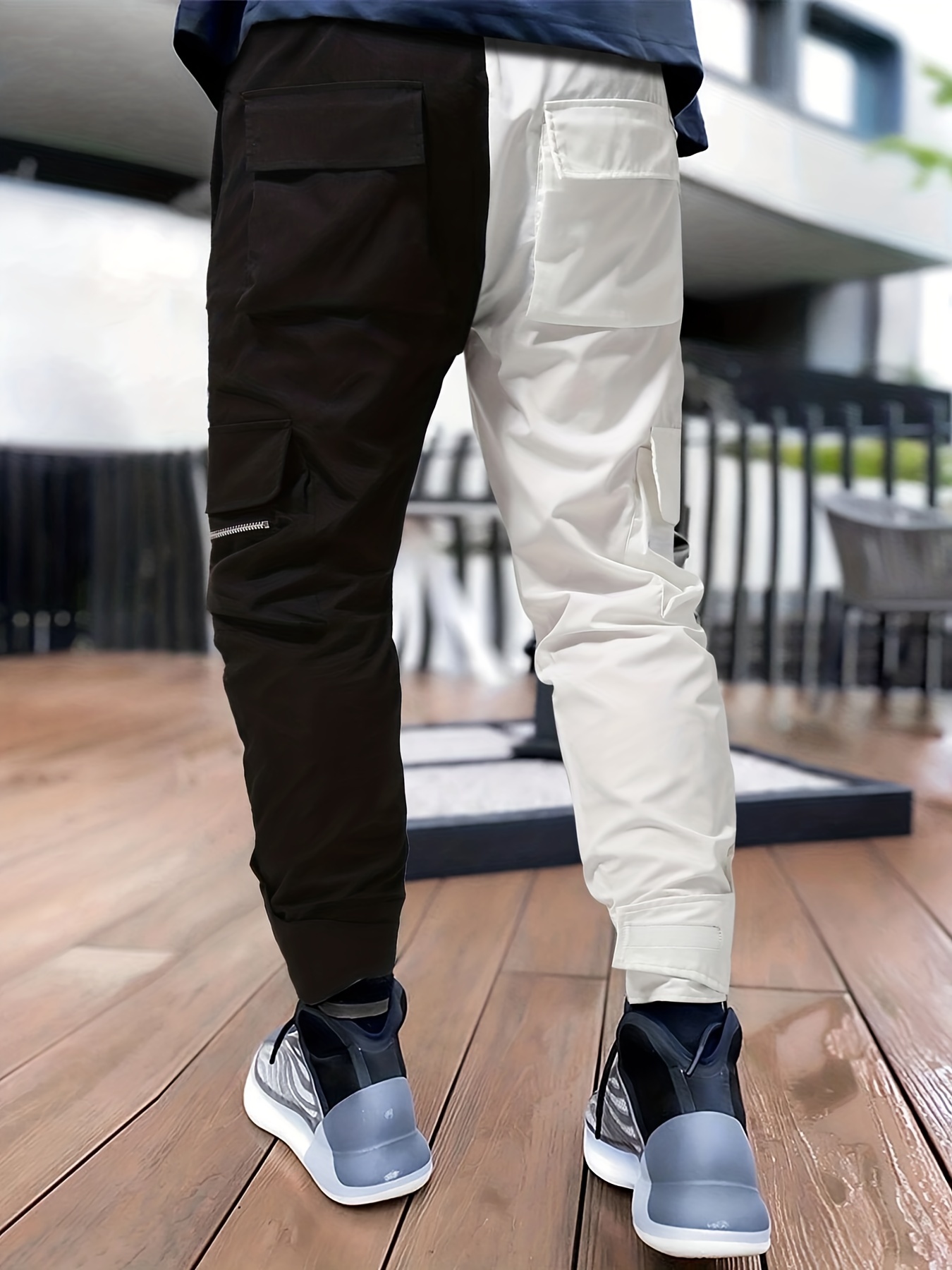 Mens Joggers Pants Casual Man Pants Streetwear Hip Hop Black Cargo Ankle  Length Trousers Sport White Jogger