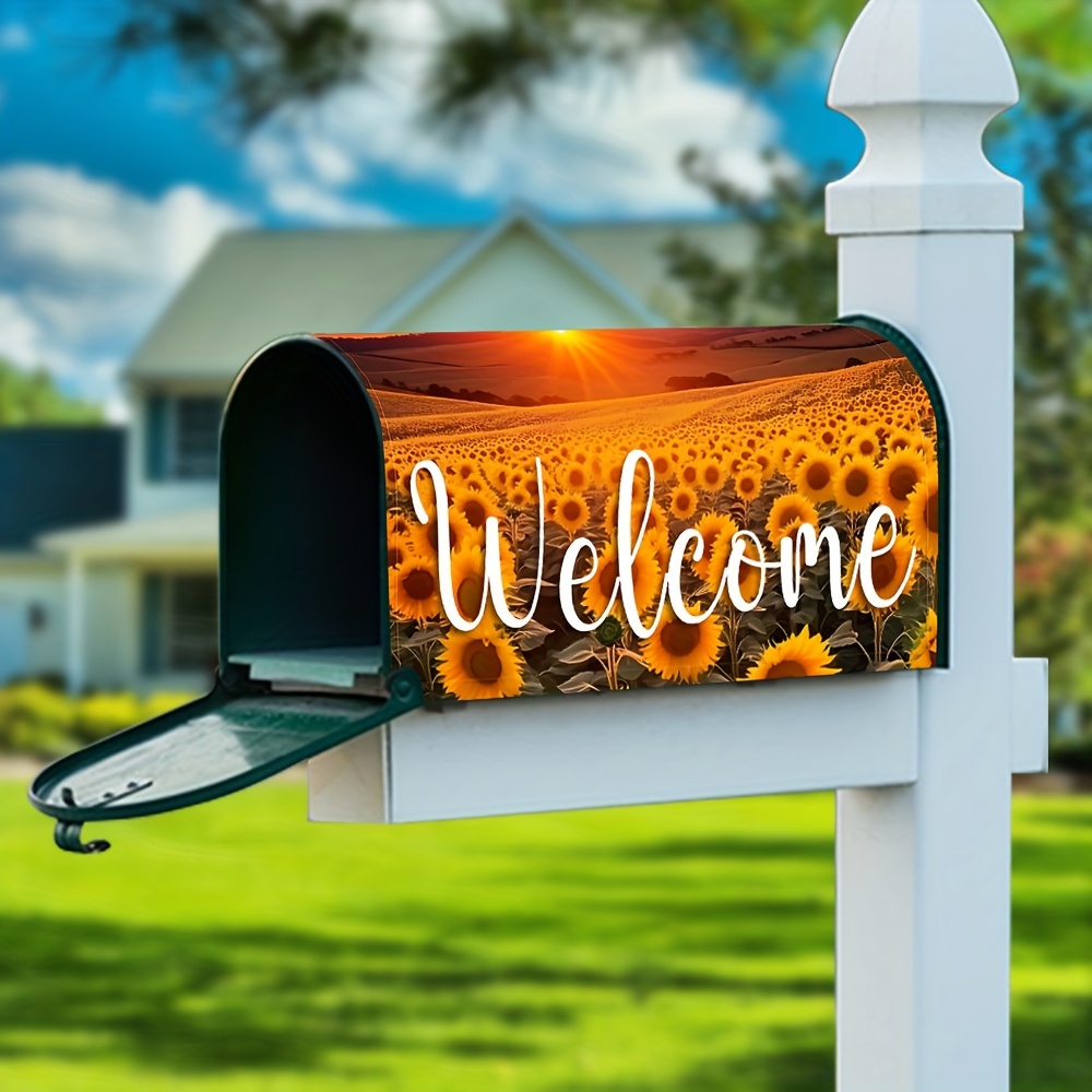 Summer Fall Welcome Mailbox Cover Sunflower Decorative - Temu