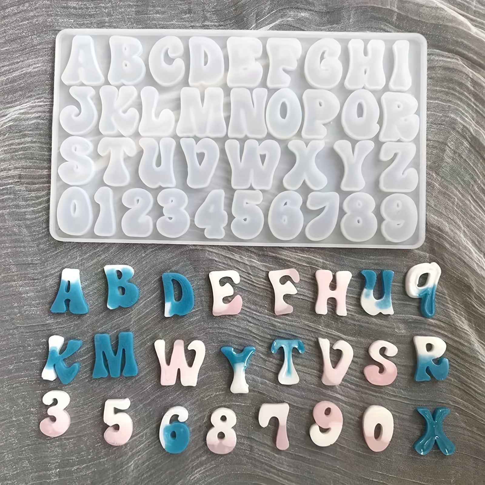 

1pc Number Pendant Alphabet Charms Epoxy Resin Mould English Letter Silicone Mold Keychain Pendant For Birthday Home Decoration