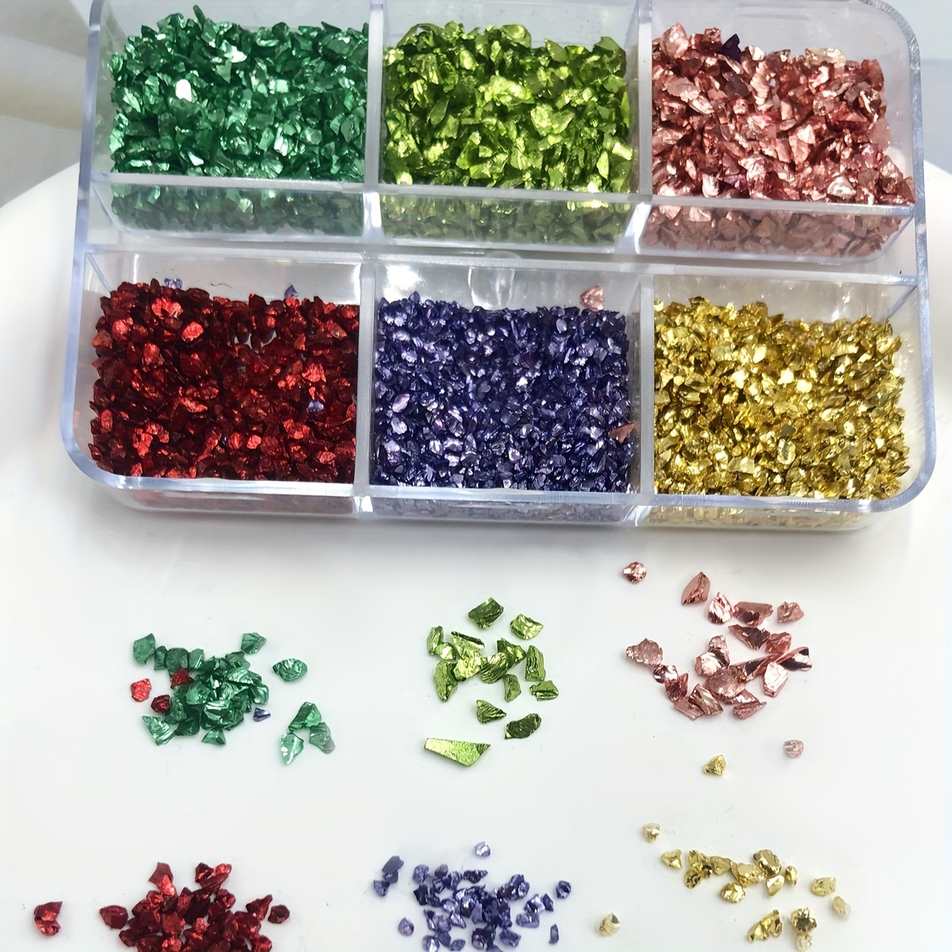 Glitter Crushed Glass Irregular Glass Mini Chips Sprinkles Chunky