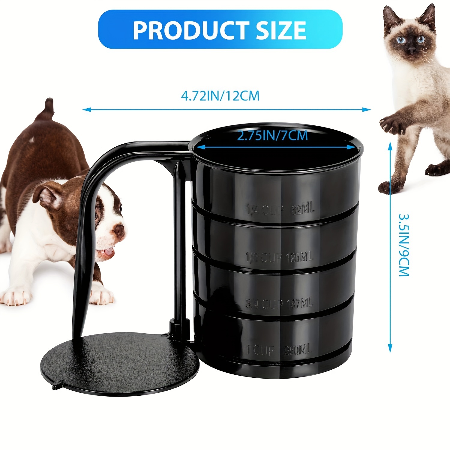 Dog food cup outlet size