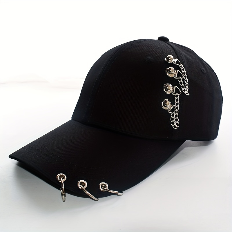 Ring Chain Decor Baseball Cap Kpop Couple Casual Sun Hat Unisex Dad Hats
