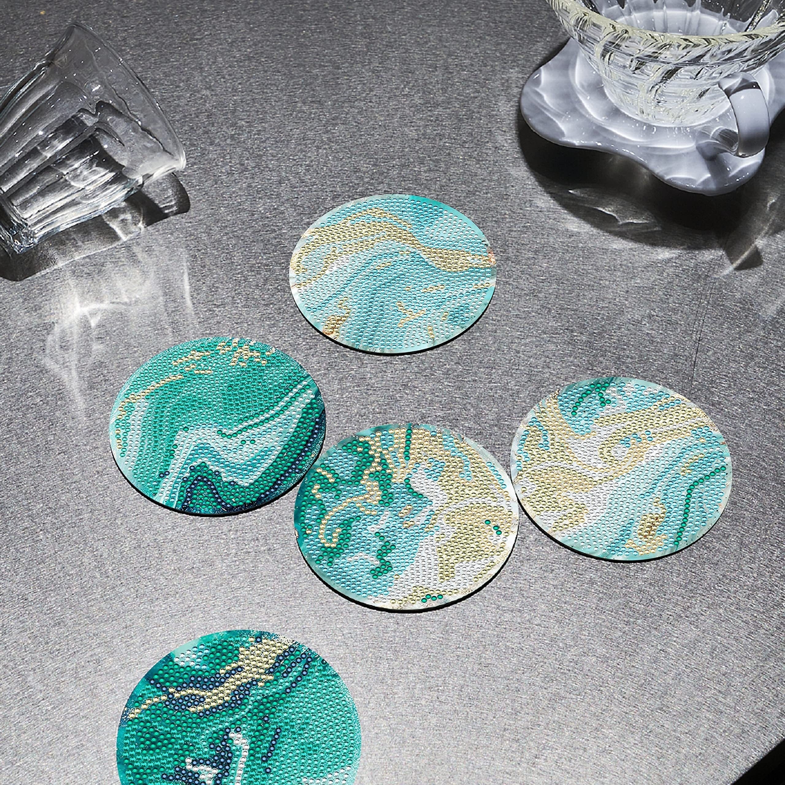 6pcs Diamond Painting Coasters, Drink Coasters Set, Arts and