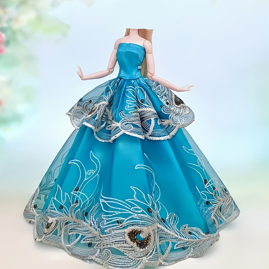 Fashion Doll Clothes for Barbie Doll Dress Blue Dresses Outfits Toys X-mas  Gift