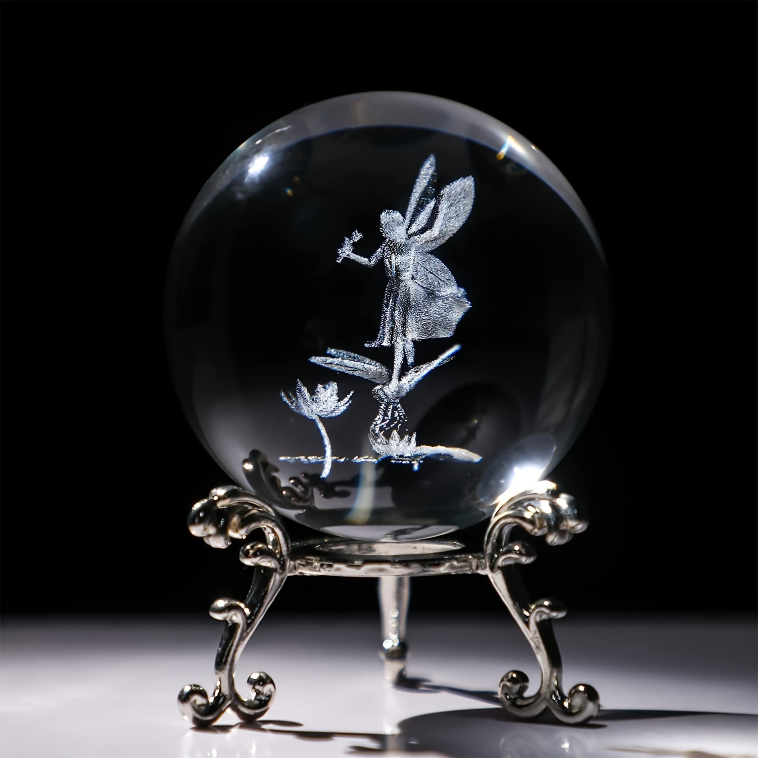 3D Laser Crystal Angel Statue Decorative Ball, Gift