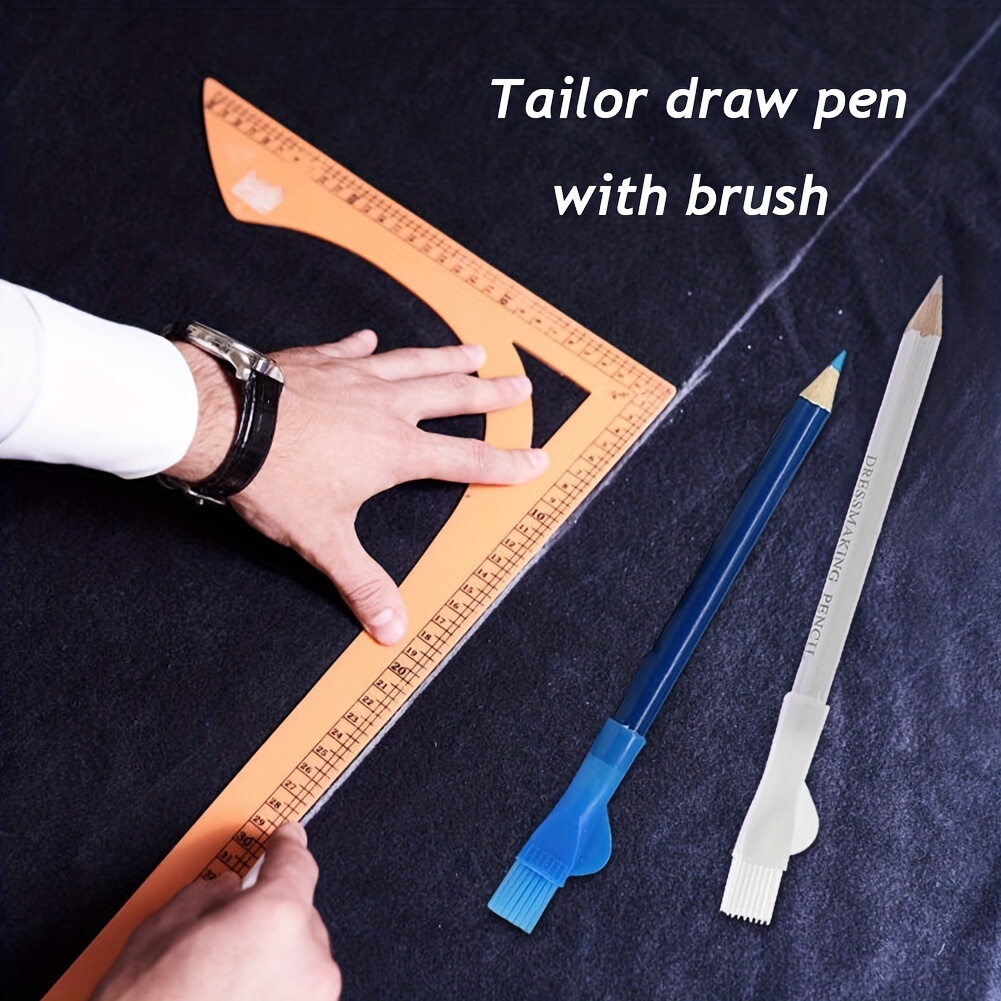 Water Erasable Tailor Chalk With Brush Fabric Pencil Marker - Temu