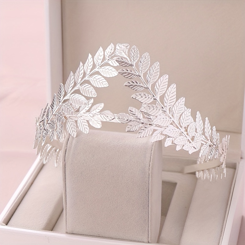 Baroque Leaves Decor Tiara Crown Headband Bridal Hair Accessories