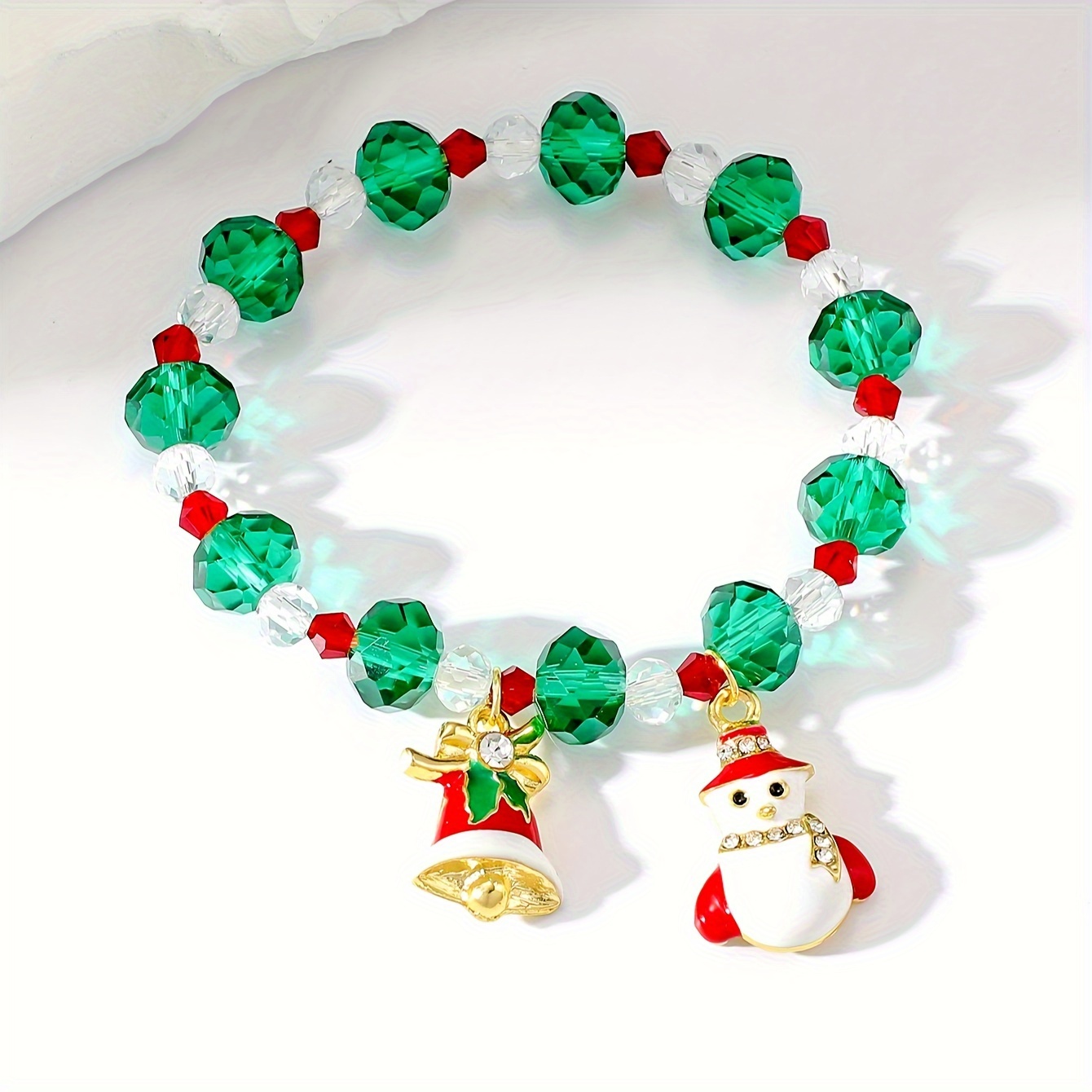 6/12pcs Christmas Bell Bracelet, Jingle Bell Bracelet, Adjustable Holiday Bell Bracelet, Christmas Stocking Filler, Fun Holiday Gift and Gift Bag