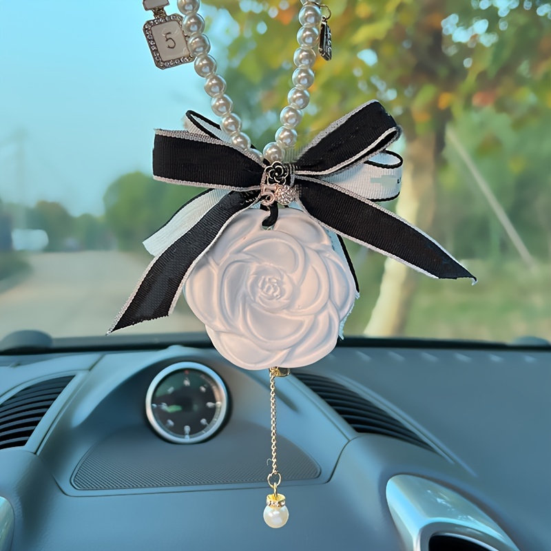 Camellia Car Pendant Diffuser Stone Car Aromatherapy Mirror Pendant Car  Hanging