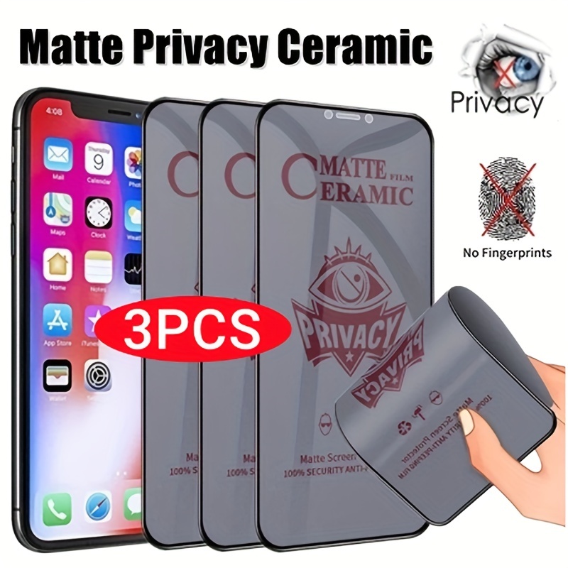 Fotbor Protector de pantalla de privacidad para iPhone 14 Plus y iPhone 13  Pro Max, paquete de 2 pantallas de privacidad, película de vidrio templado