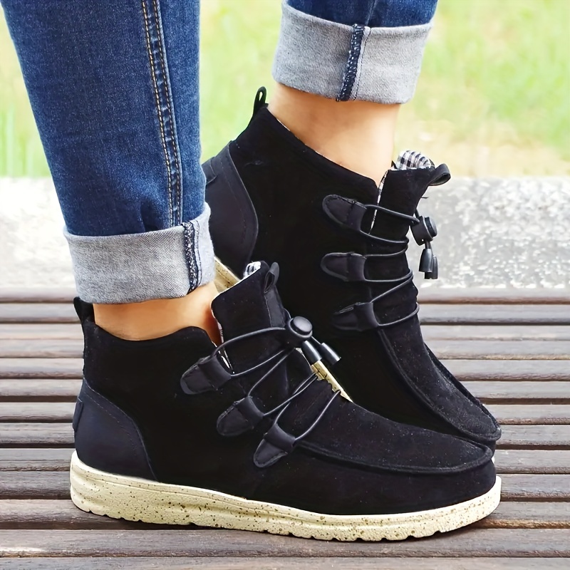 Women's Simple Short Boots Casual Lace High Top Boots - Temu