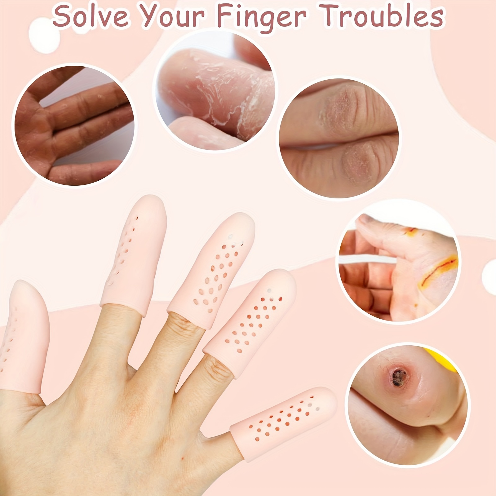 50pcs Finger Cots Cotton Finger Guards Protective Fabric Finger Gloves  Finger Protection Fingertip Cover Sleeves (random Color)