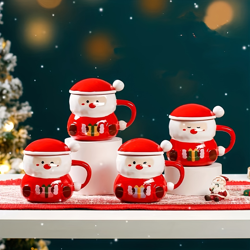 Mug gift box Spoon 1 set, Santa Claus ceramic cup, creative