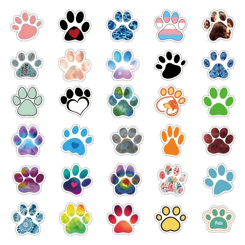 60 Stück Pfotenabdruck Aufkleber süße Cartoon Katze Hund - Temu Austria