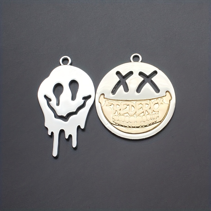 Hip Hop Devil's Smile Double Pendant Necklace Keychain