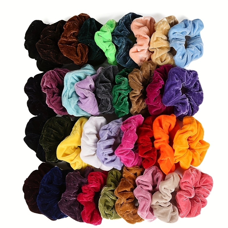 TEMU 10pcs Velvet Hair Ties For Women, Assorted Colors (random Shipping)