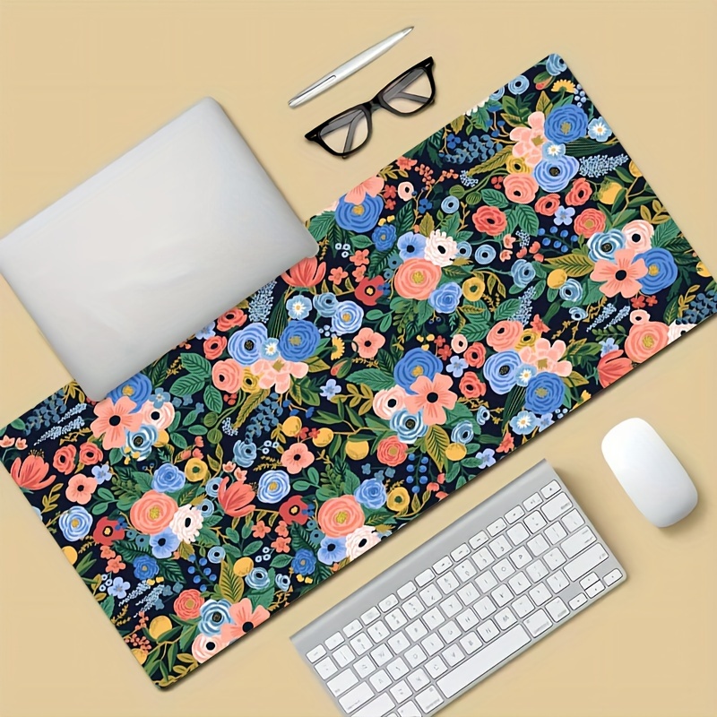 

Dream Colorful Flowers Large Game Mousepad Computer Hd Keyboard Mousepad Desk Pad Natural Rubber Non-slip Office Mousepad Desk Accessories