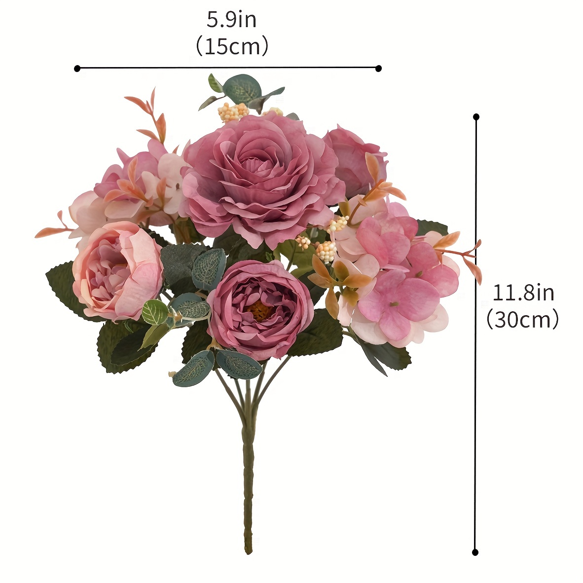 1 Bouquet 6 Heads Hydrangea Rose Peony Combination Bouquet - Temu