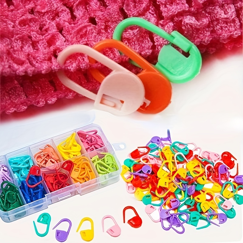 Knitting Stitch Markers Rings, Plastic Knitting Needle Clip