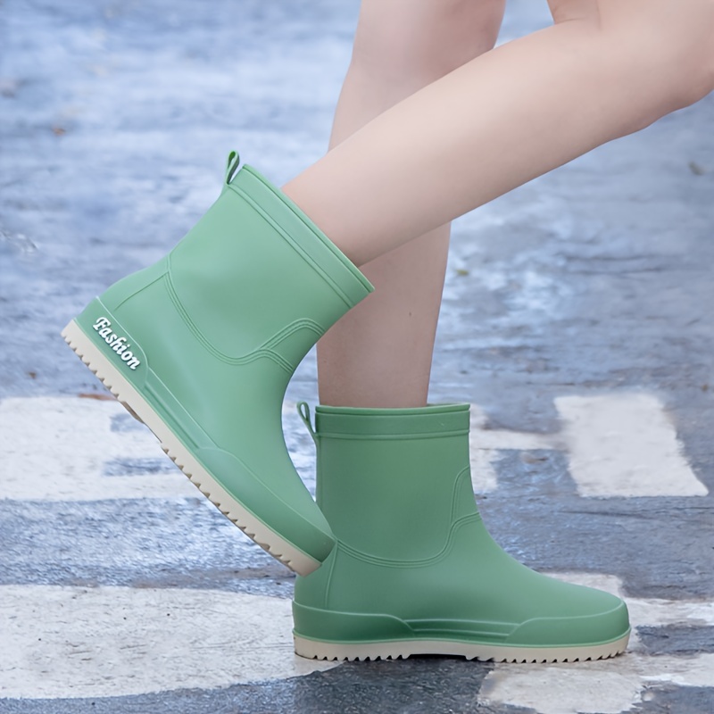 Women's Stylish Waterproof Medium Tube Rain Boots