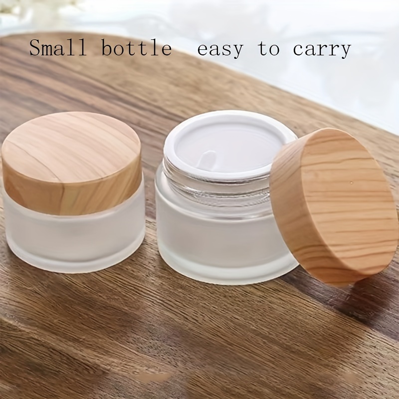 

Glass Cosmetic Containers With Lid, Round Cosmetic Jar With Leakproof Lid, Empty Glass Sample Jar For Diy Makeup Lip Scrub Balm Lotions Sample Eye Creams - Travel Accessories