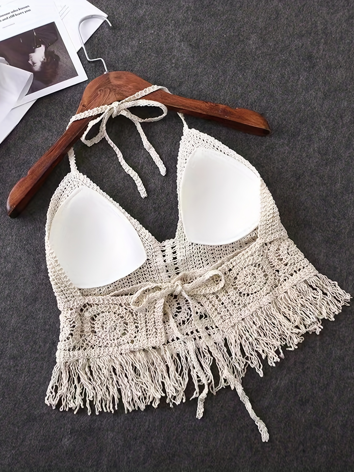 White Crop Top , Crochet Backless Halter Top , Sexy Knit Bralette ,  Coachella Outfit 