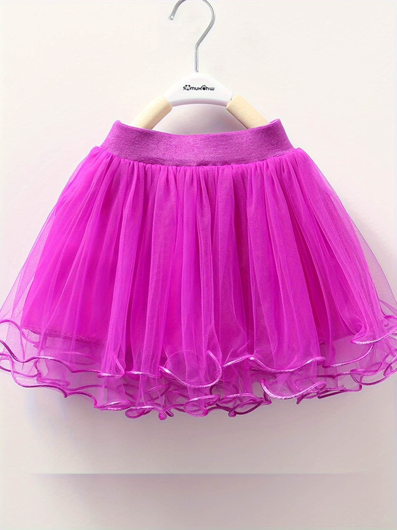 Girls Solid Tutu Skirt for Dance Performance Party