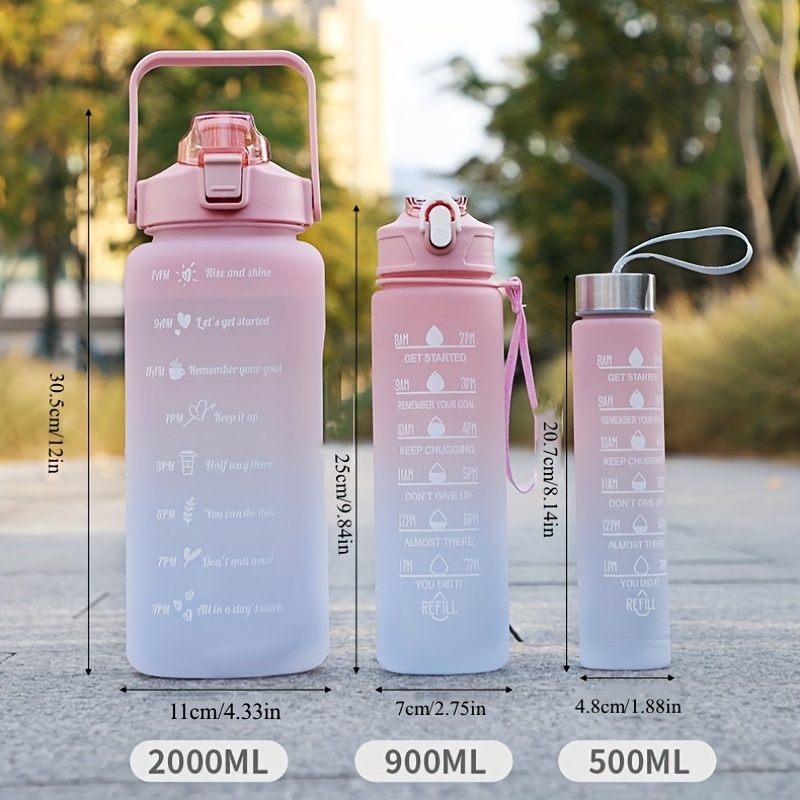 Gradient Color Leakproof Scale Sports Water Bottle Portable - Temu