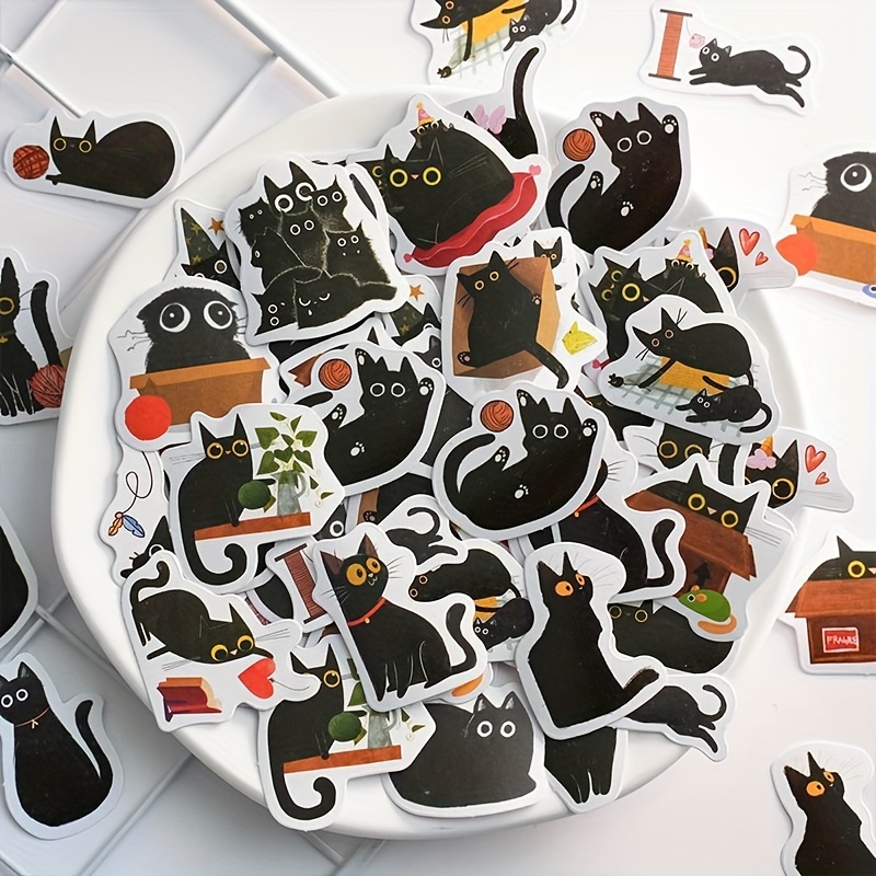 Cat Decorative Stickers Adhesive Stickers Diy Decoration - Temu