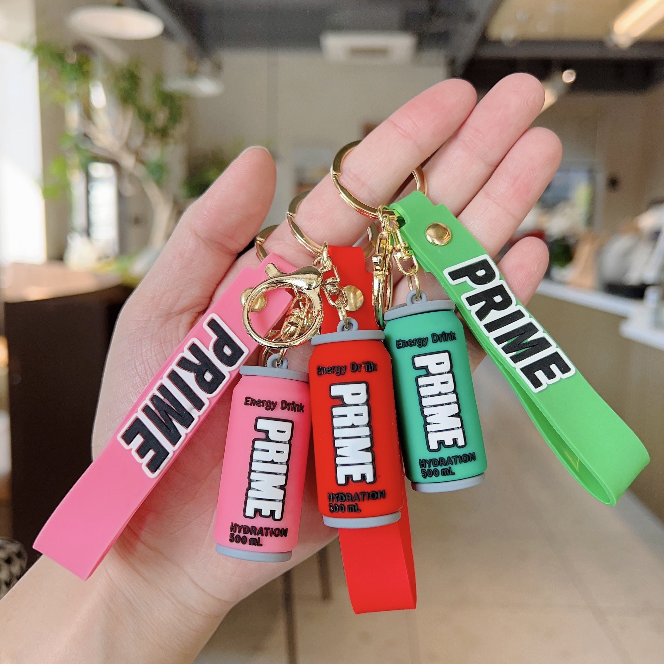 Prime Energy Drink Keychain Cool Alloy Key Chain Ring Purse Bag Backpack Charm Car Hanging Pendant Gift,Temu