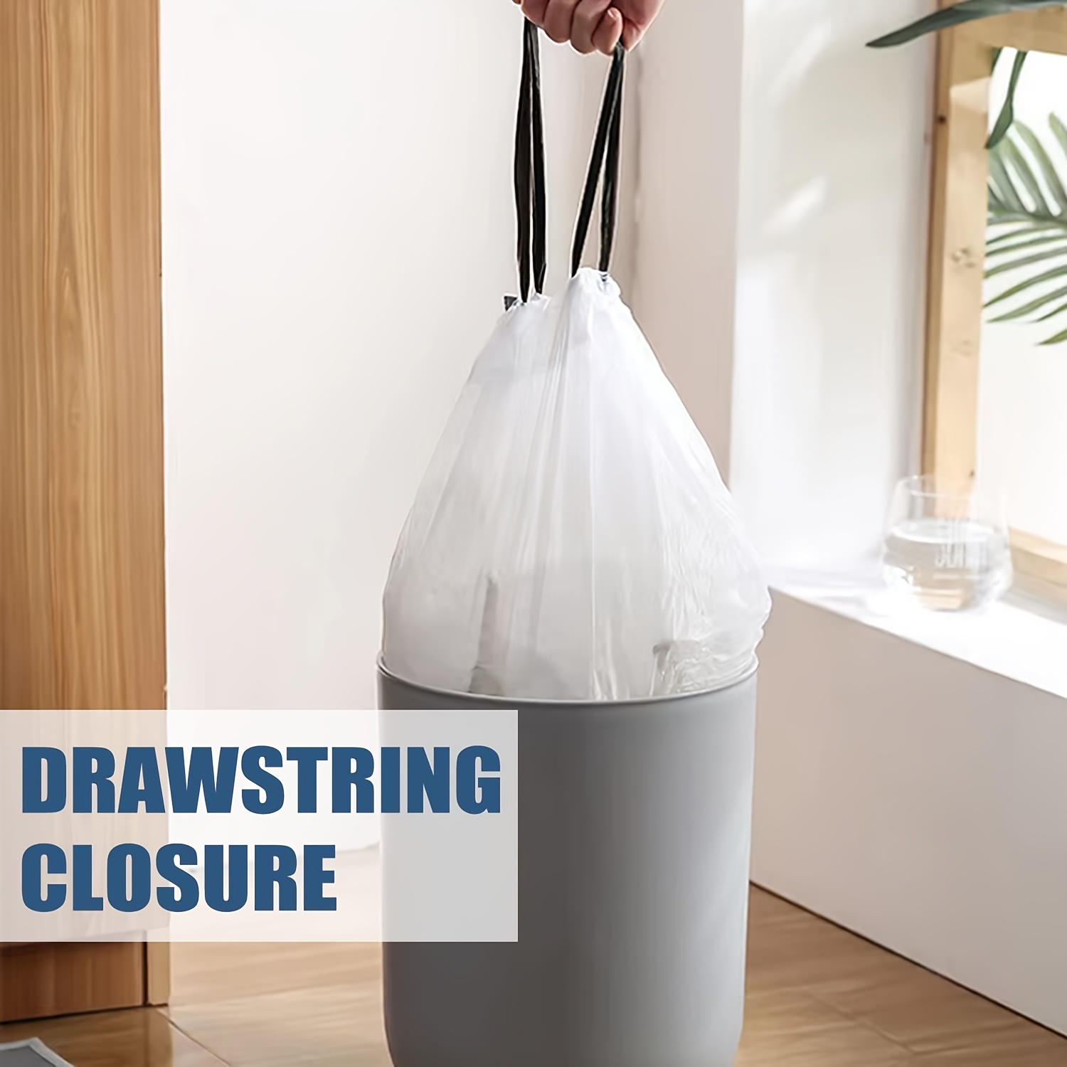 Drawstring Garbage Bag Large Household Kitchen Portable - Temu