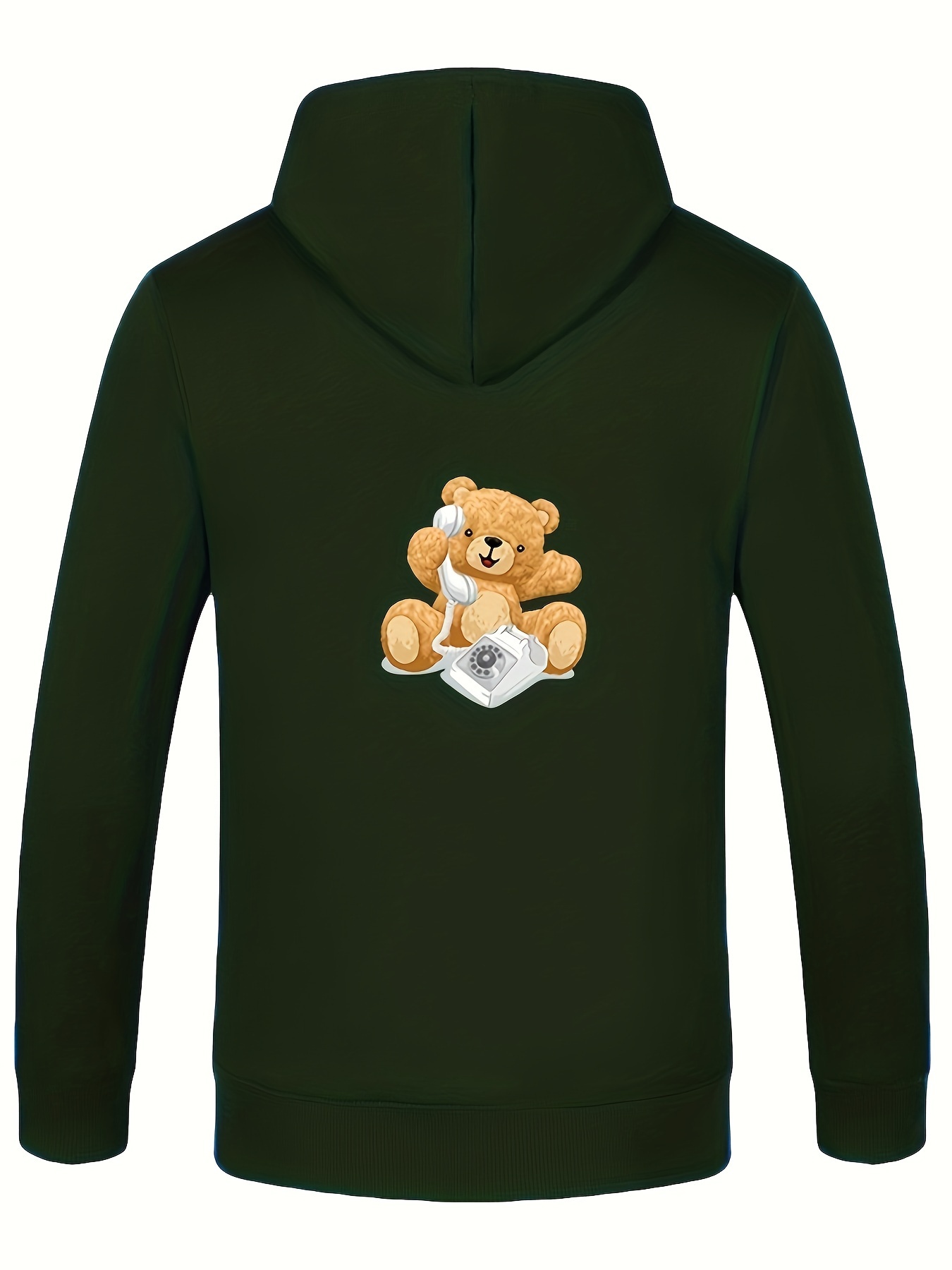  Chaqueta con capucha y estampado de oso para hombre