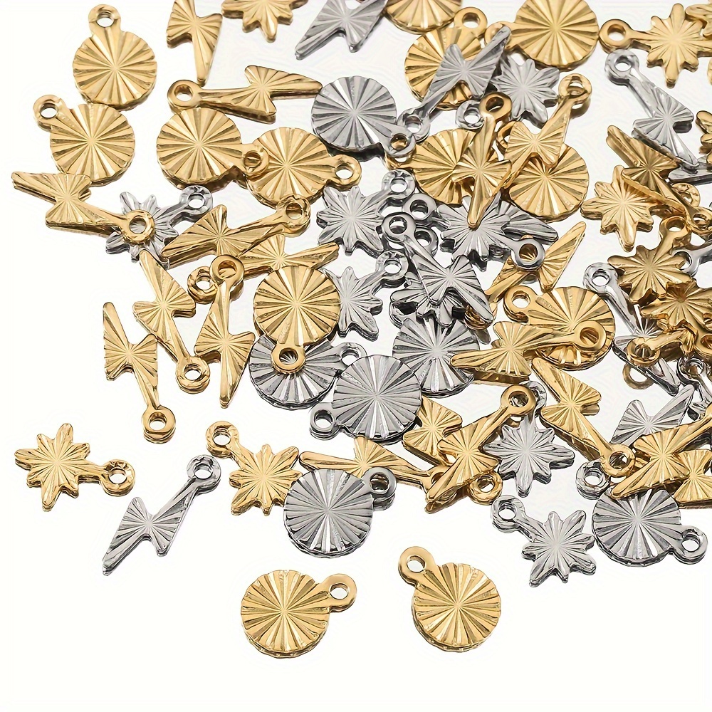 1Box 10pcs Golden Snowflake Charms, Cubic Zirconia Christmas Charm Pendants, for Crafting Bracelet Necklace Jewelry, Jewels Making,Temu