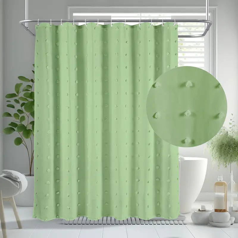 Tufted Jacquard Shower Curtain Boho Farmhouse Style Fabric - Temu