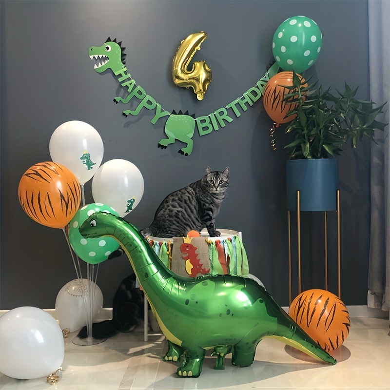 Pancarta personalizada. Kit de globos de dinosaurio. Decoraciones de  cumpleaños con tema de dinosaurio, juego de globos para fiesta de  cumpleaños de dinosaurios, globos rugidos. -  España