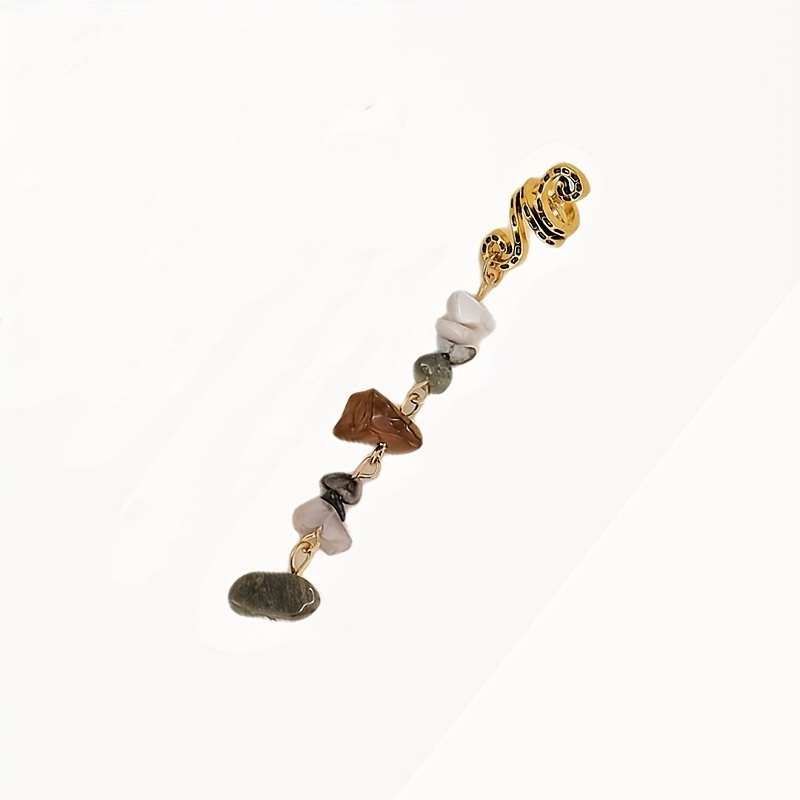Vintage Coils Hair Ring With Crystal Beaded Tassel