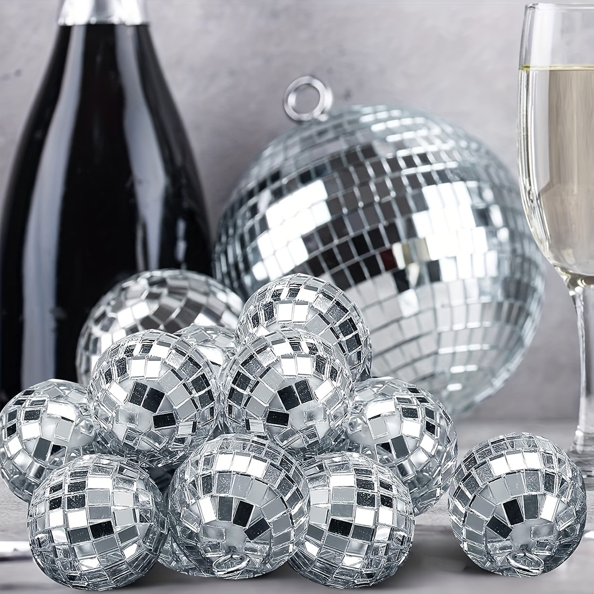 12Pcs Mirror Disco Balls Set,2-inch Mirror Balls-Disco Party Decoration  Mirror Ball-Easy to Hang Suitable for Christmas Tree Wedding Birthday Party