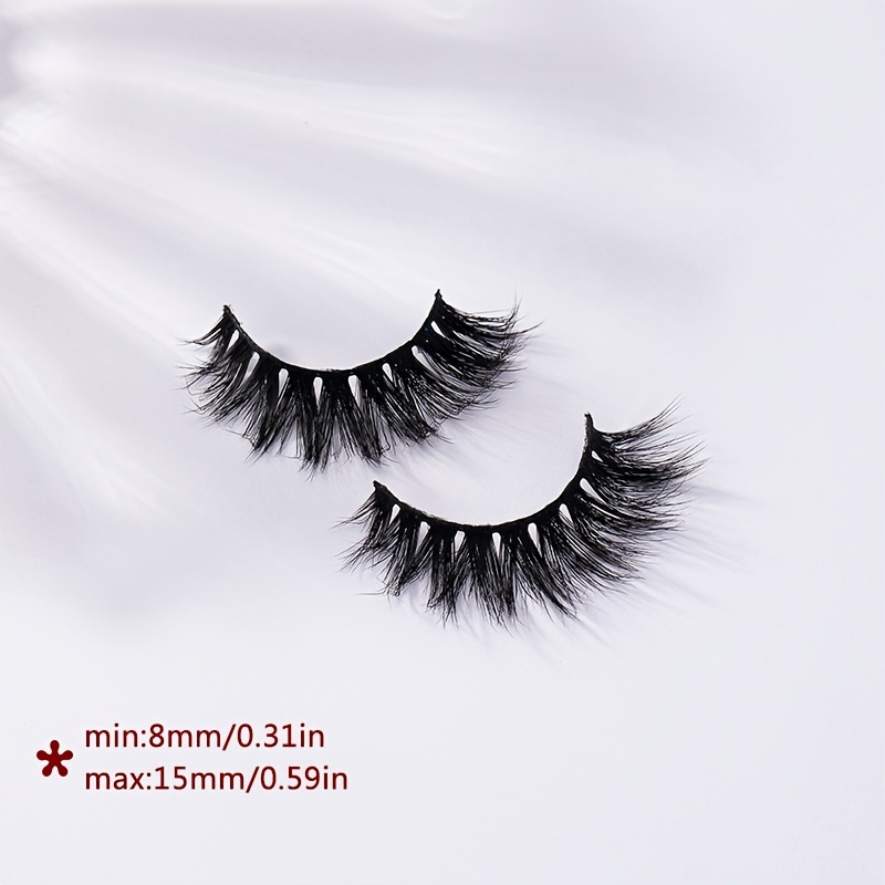 7 Pairs 5D Curl Fluffy Faux Eyelashes 15mm Wispy False Eyelash Extensions Pack