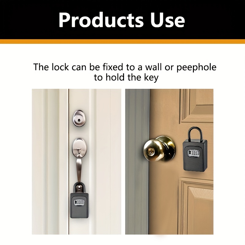 Key Lock Box for Outside - Rudy Run Wall Mount Lockbox for House Keys  Outdoor - Combination Key Hiders to Hide a Key - Waterproof Key Safe  Storage