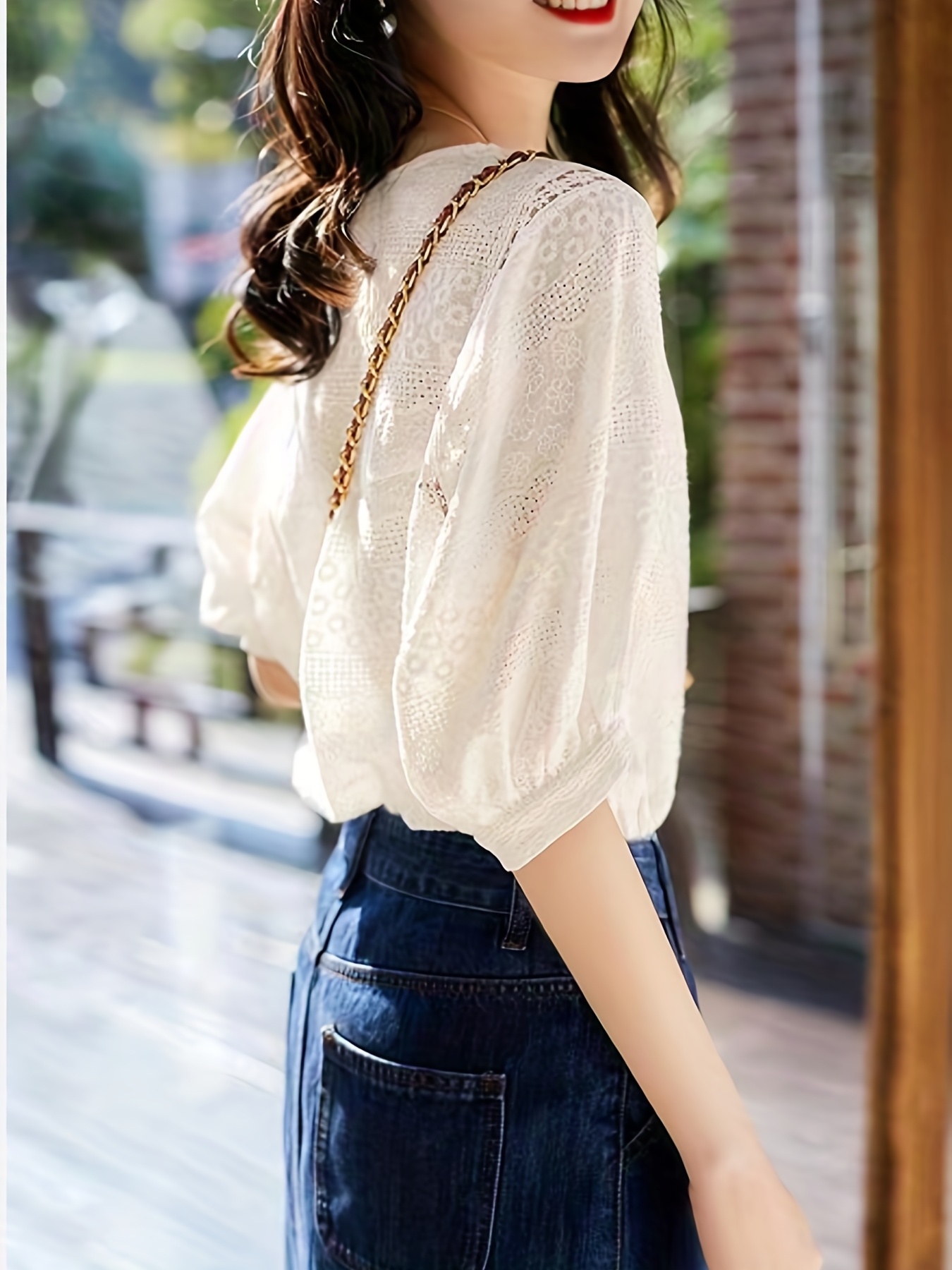 Korean Style Women Cute Blouse, Cute Tops Puff Sleeves