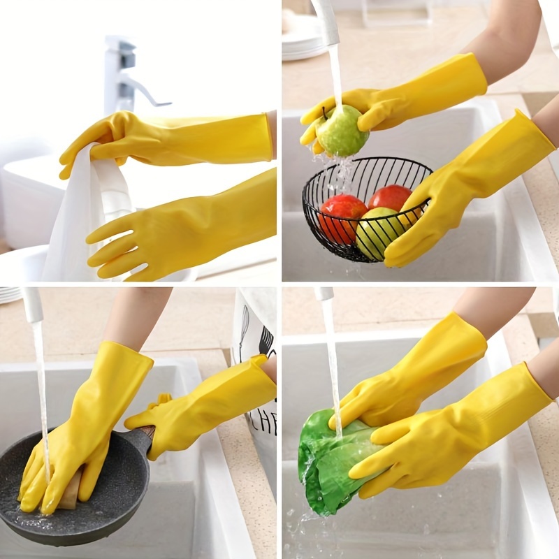 デイリー 掛け型 ゴム手袋 32cm グレー x 3個 皿洗い キッチン用 掃除用 洗車用 輪型 ゴム手袋
