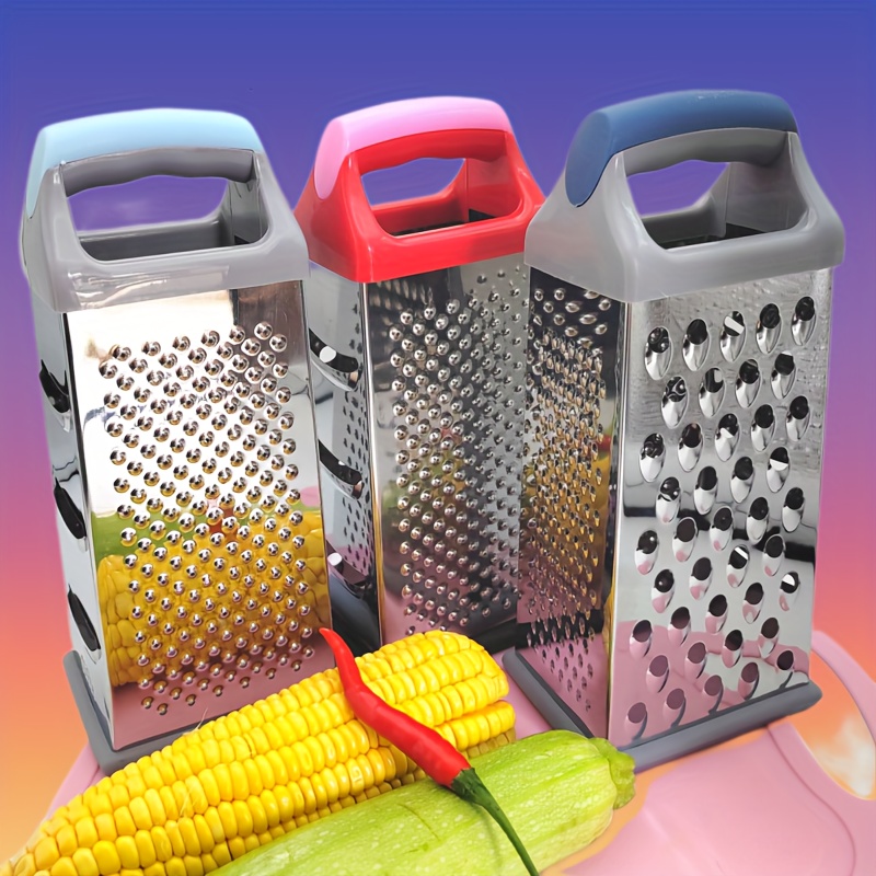 Box Grater, Stainless Steel Vegetable Grater, Multifunctional Potato Grater,  Ginger Mesher With Container, Household Cheese Slicer, Vegetable Slicer,  Manual Food Shredder With 4 Sides, Kitchen Stuff, Kitchen Gadgets - Temu