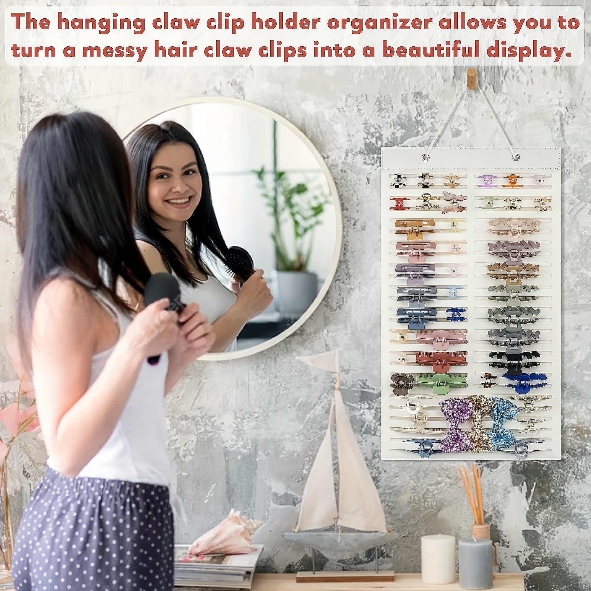 Hanging Hair Clip Organizer For Women Ladies - Display Hair Clip Hanger Claw Clip Storage Stand details 0