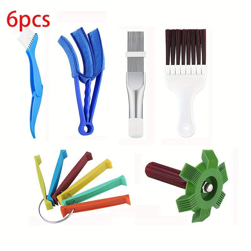 4pcs Air Conditioner Condenser Fin Cleaning Brush and Comb Set Fin Cleaner  Fin Straightener Refrigerator Coil Cleaning Whisk Brush Folding Brush HVAC  Maintenance Evaporator Radiator Repair Clean Tool 
