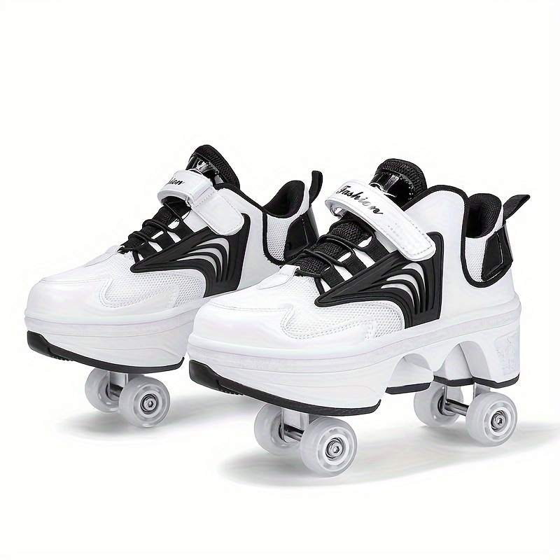 Nnn Shoes - Patins à roulettes rétractables pour enfants, garçons et  filles, avec 2 roues, baskets d'extérieur pour patinage, fête, Double roue  blanche., 35 : : Mode