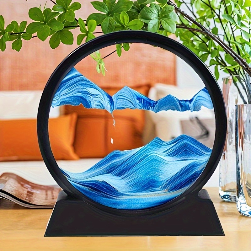 Moving Sand Art Pictures Sandscapes In Motion 3D Sand Art Painting Glass  Frame Flowing Sand Art Pictures For Adults Calming