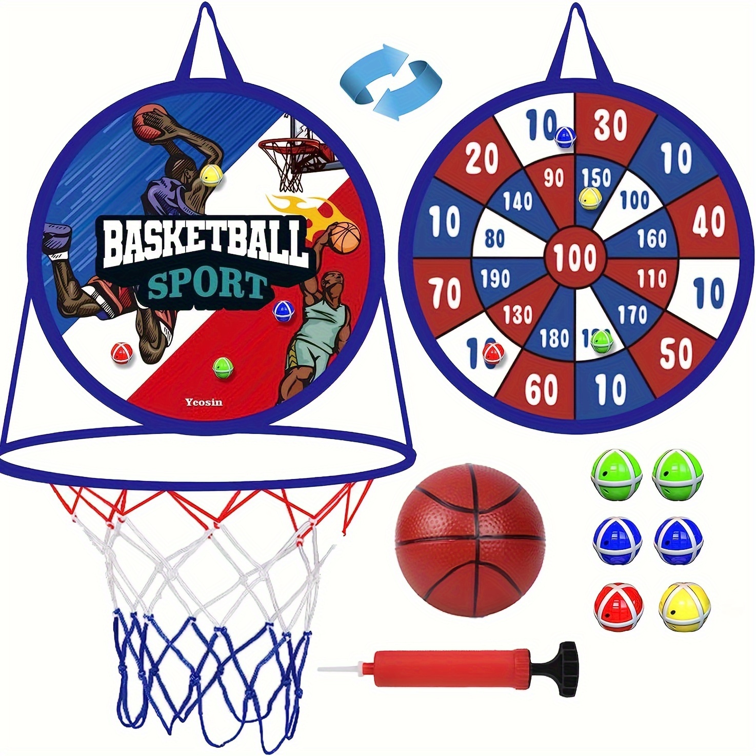 Canasta de baloncesto exterior sistema de basquet móvil rojo
