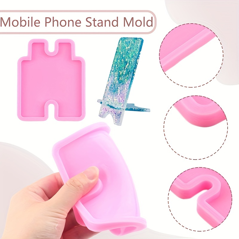Support de téléphone portable moule en silicone moule de coulée de résine  pour la fabrication de support de téléphone moule en résine époxy cristal br